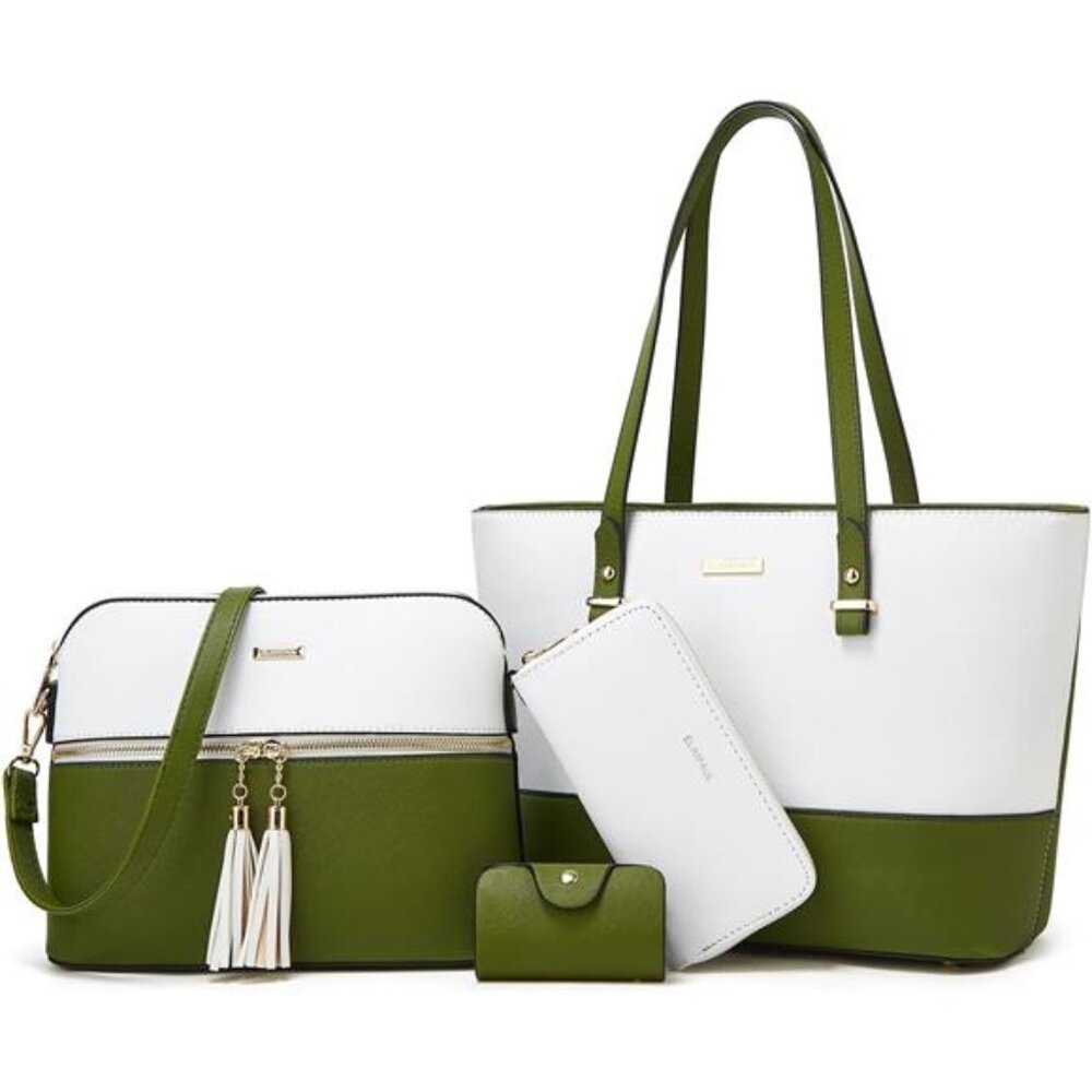 Women Handbags Wallet Tote Bag Shoulder Bag Top Handle Satchel Purse Set 4pcs
